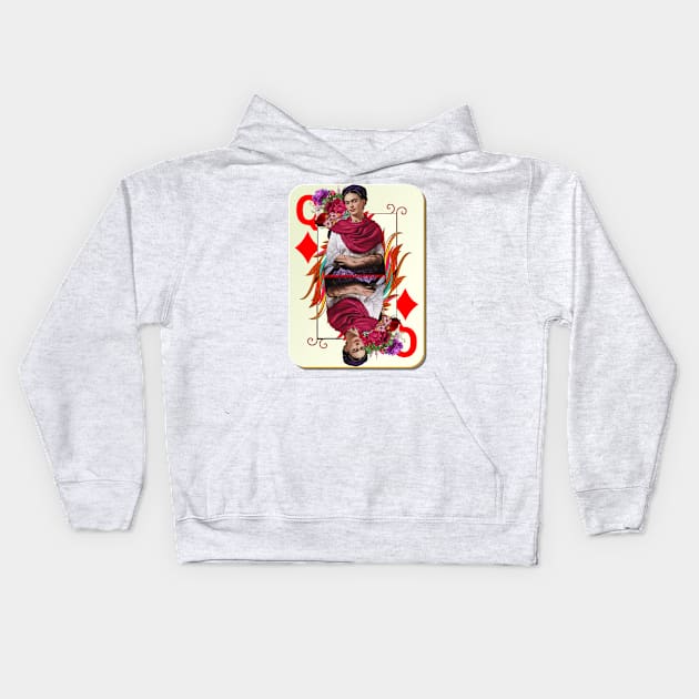 Queen Of Hearts Kids Hoodie by LanaBanana